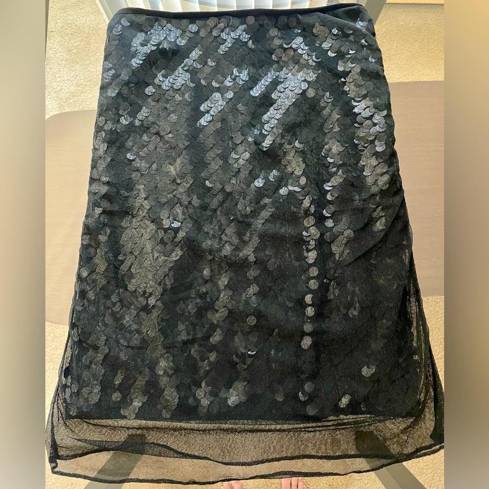 Elie Tahari Black Sequin Skirt